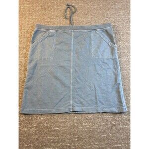 NWT LL Bean Blue Skirt Women's M Medium Drawstring Elastic Waist Pockets